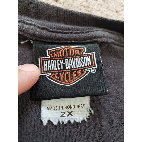Vintage 08 Harley Davidson Ride With Pride Mens Sz 2XL Faded Black DoubleSide T - Picture 4 of 8